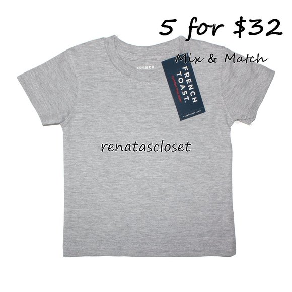 French Toast Unisex Solid Crew Neck Short-Sleeve Shirt NWT - Picture 1 of 12